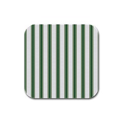 Plaid Line Green Line Vertical Rubber Square Coaster (4 Pack)  by Mariart