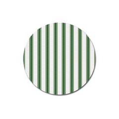 Plaid Line Green Line Vertical Magnet 3  (round) by Mariart