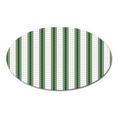 Plaid Line Green Line Vertical Oval Magnet by Mariart