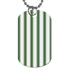 Plaid Line Green Line Vertical Dog Tag (one Side) by Mariart