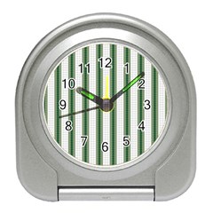 Plaid Line Green Line Vertical Travel Alarm Clocks by Mariart