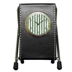 Plaid Line Green Line Vertical Pen Holder Desk Clocks by Mariart