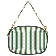 Plaid Line Green Line Vertical Chain Purses (one Side) 