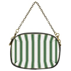 Plaid Line Green Line Vertical Chain Purses (two Sides)  by Mariart