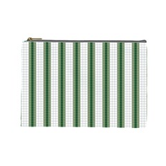 Plaid Line Green Line Vertical Cosmetic Bag (large) 