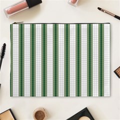 Plaid Line Green Line Vertical Cosmetic Bag (xl) by Mariart