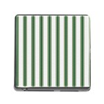 Plaid Line Green Line Vertical Memory Card Reader (Square) Front