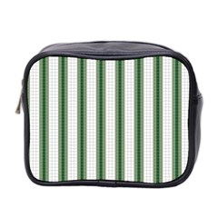 Plaid Line Green Line Vertical Mini Toiletries Bag 2-side by Mariart