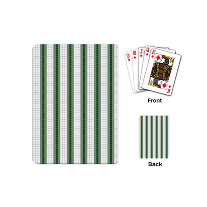 Plaid Line Green Line Vertical Playing Cards (Mini) 