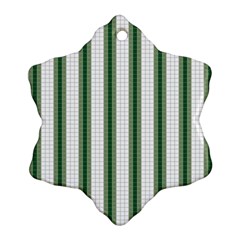 Plaid Line Green Line Vertical Snowflake Ornament (two Sides) by Mariart