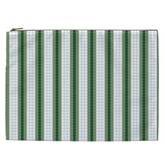 Plaid Line Green Line Vertical Cosmetic Bag (xxl) 