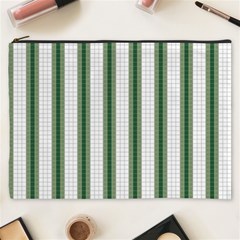 Plaid Line Green Line Vertical Cosmetic Bag (xxxl)  by Mariart