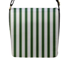 Plaid Line Green Line Vertical Flap Messenger Bag (l)  by Mariart