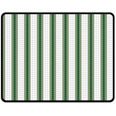 Plaid Line Green Line Vertical Double Sided Fleece Blanket (medium)  by Mariart