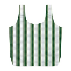 Plaid Line Green Line Vertical Full Print Recycle Bags (l)  by Mariart