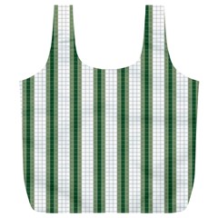 Plaid Line Green Line Vertical Full Print Recycle Bags (l)  by Mariart