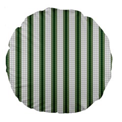 Plaid Line Green Line Vertical Large 18  Premium Flano Round Cushions