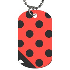 Red Black Hole White Line Wave Chevron Polka Circle Dog Tag (one Side)