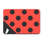 Red Black Hole White Line Wave Chevron Polka Circle Small Doormat  24 x16  Door Mat