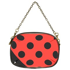 Red Black Hole White Line Wave Chevron Polka Circle Chain Purses (one Side) 