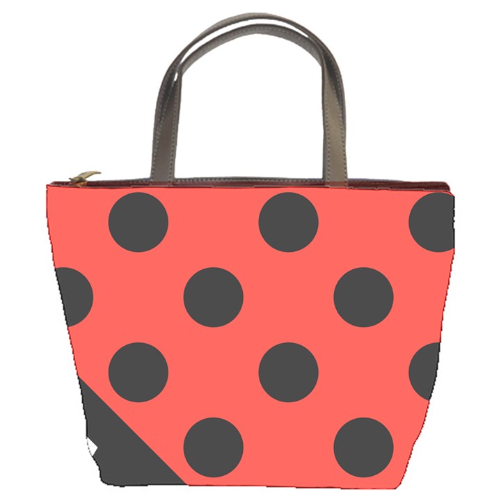 Red Black Hole White Line Wave Chevron Polka Circle Bucket Bags