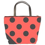 Red Black Hole White Line Wave Chevron Polka Circle Bucket Bags Back