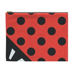 Red Black Hole White Line Wave Chevron Polka Circle Cosmetic Bag (xl) by Mariart