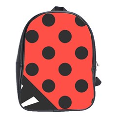 Red Black Hole White Line Wave Chevron Polka Circle School Bags(large)  by Mariart