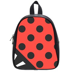 Red Black Hole White Line Wave Chevron Polka Circle School Bags (small)  by Mariart