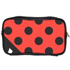 Red Black Hole White Line Wave Chevron Polka Circle Toiletries Bags 2-side