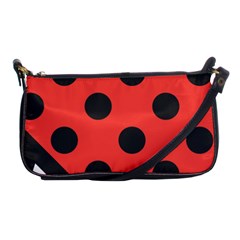 Red Black Hole White Line Wave Chevron Polka Circle Shoulder Clutch Bags by Mariart