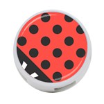 Red Black Hole White Line Wave Chevron Polka Circle 4-Port USB Hub (Two Sides)  Front