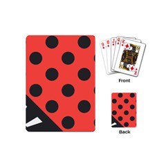 Red Black Hole White Line Wave Chevron Polka Circle Playing Cards (mini)  by Mariart