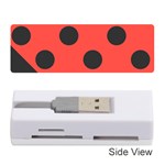 Red Black Hole White Line Wave Chevron Polka Circle Memory Card Reader (Stick)  Front