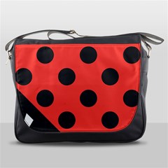 Red Black Hole White Line Wave Chevron Polka Circle Messenger Bags by Mariart