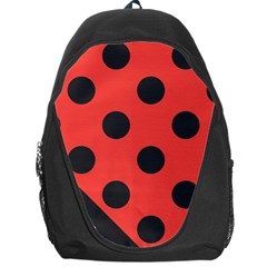 Red Black Hole White Line Wave Chevron Polka Circle Backpack Bag by Mariart