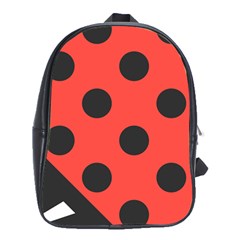 Red Black Hole White Line Wave Chevron Polka Circle School Bags (xl)  by Mariart