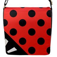 Red Black Hole White Line Wave Chevron Polka Circle Flap Messenger Bag (s) by Mariart