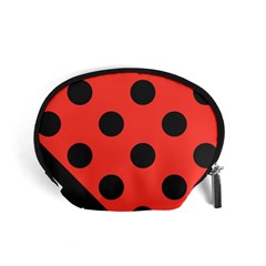 Red Black Hole White Line Wave Chevron Polka Circle Accessory Pouches (small)  by Mariart