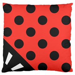 Red Black Hole White Line Wave Chevron Polka Circle Large Flano Cushion Case (one Side) by Mariart