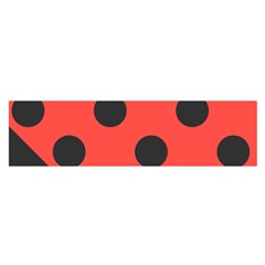 Red Black Hole White Line Wave Chevron Polka Circle Satin Scarf (oblong)