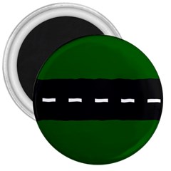 Road Street Green Black White Line 3  Magnets by Mariart