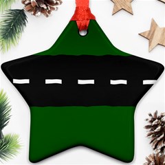 Road Street Green Black White Line Ornament (star) by Mariart