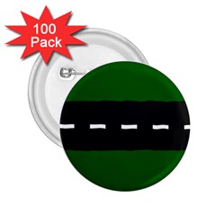 Road Street Green Black White Line 2 25  Buttons (100 Pack) 