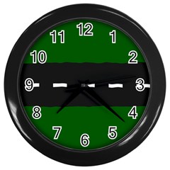 Road Street Green Black White Line Wall Clocks (black) by Mariart