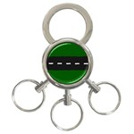 Road Street Green Black White Line 3-Ring Key Chains Front