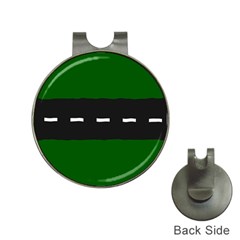 Road Street Green Black White Line Hat Clips With Golf Markers