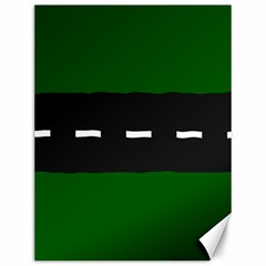 Road Street Green Black White Line Canvas 12  X 16  