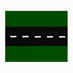 Road Street Green Black White Line Small Glasses Cloth (2-side) by Mariart