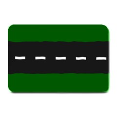 Road Street Green Black White Line Plate Mats